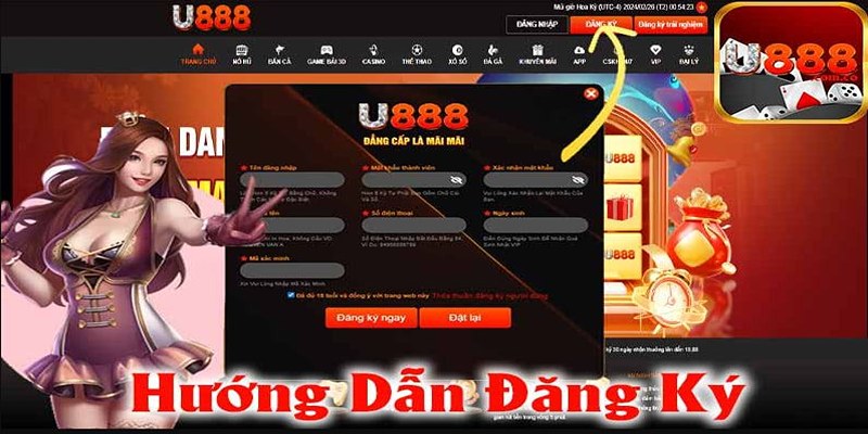 3 bước đăng ký U888 nhanh gọn